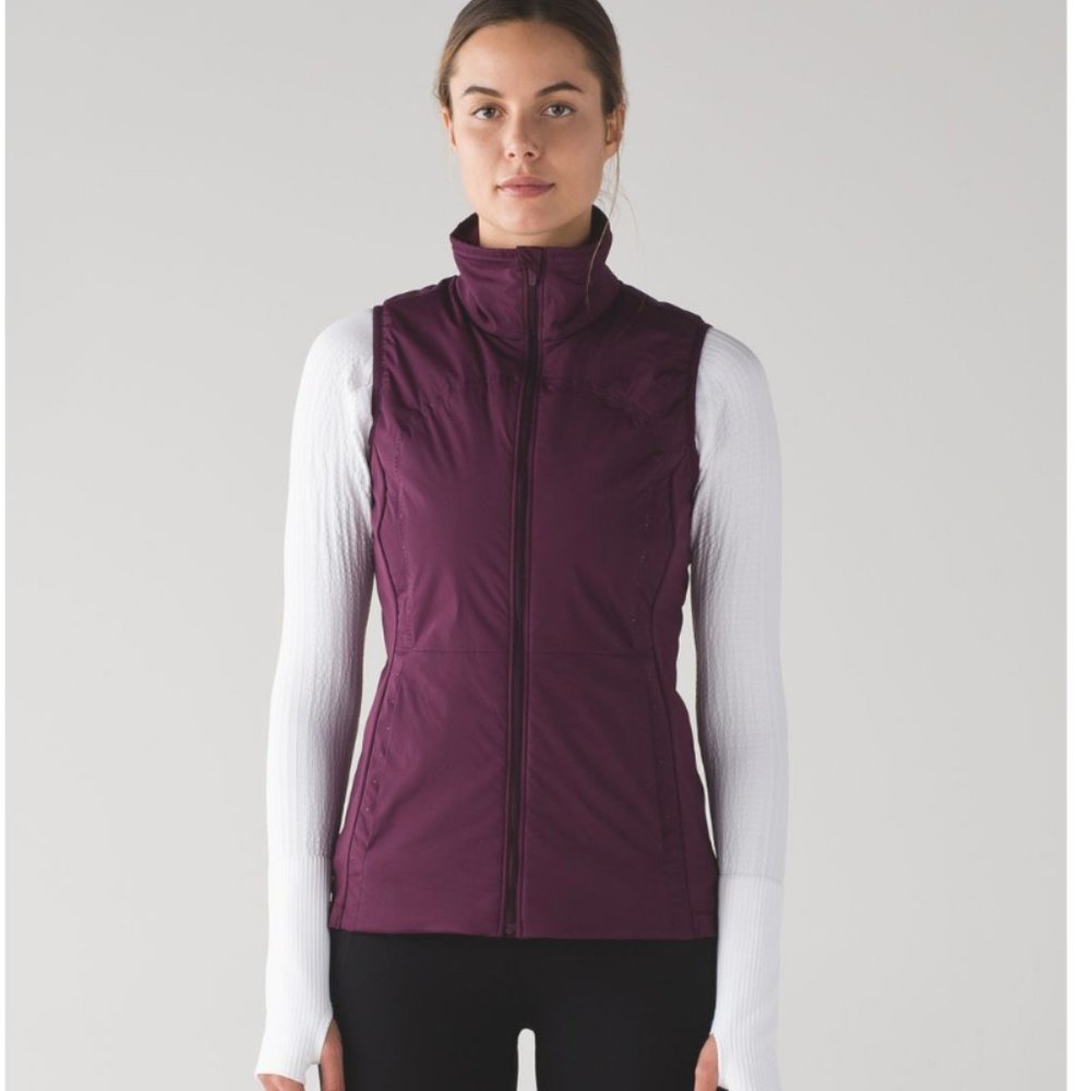 Lululemon Size 6  Run For Cold Vest Plum